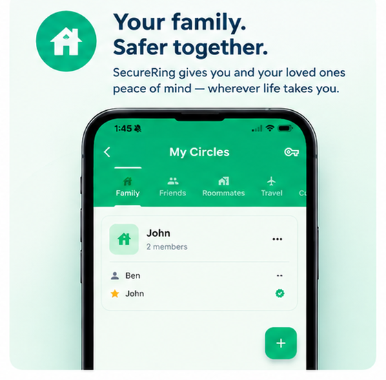 My Circles screen showing the family circle and its members